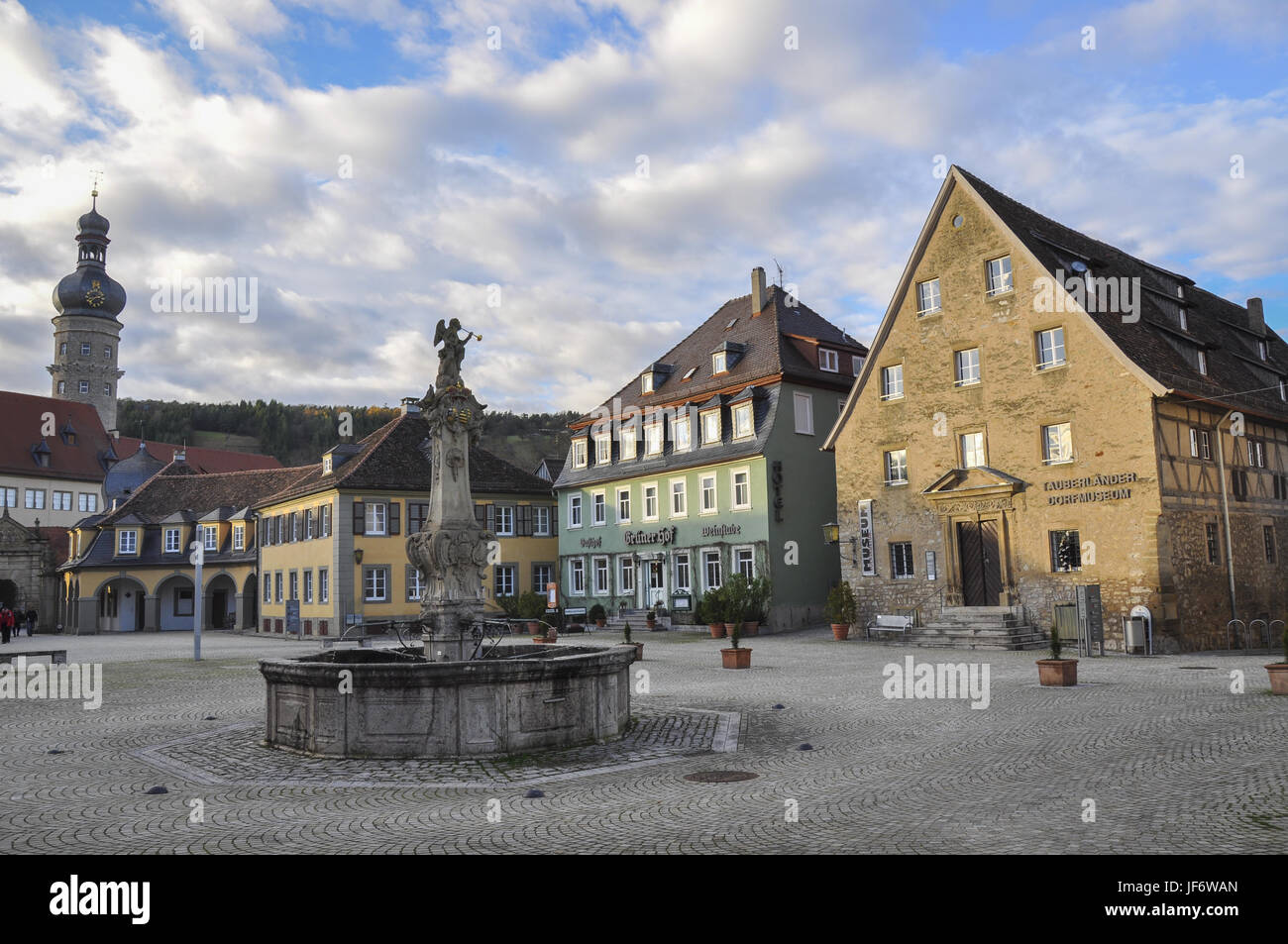 Historic Market place in Weikersheim, Germany Stock Photo