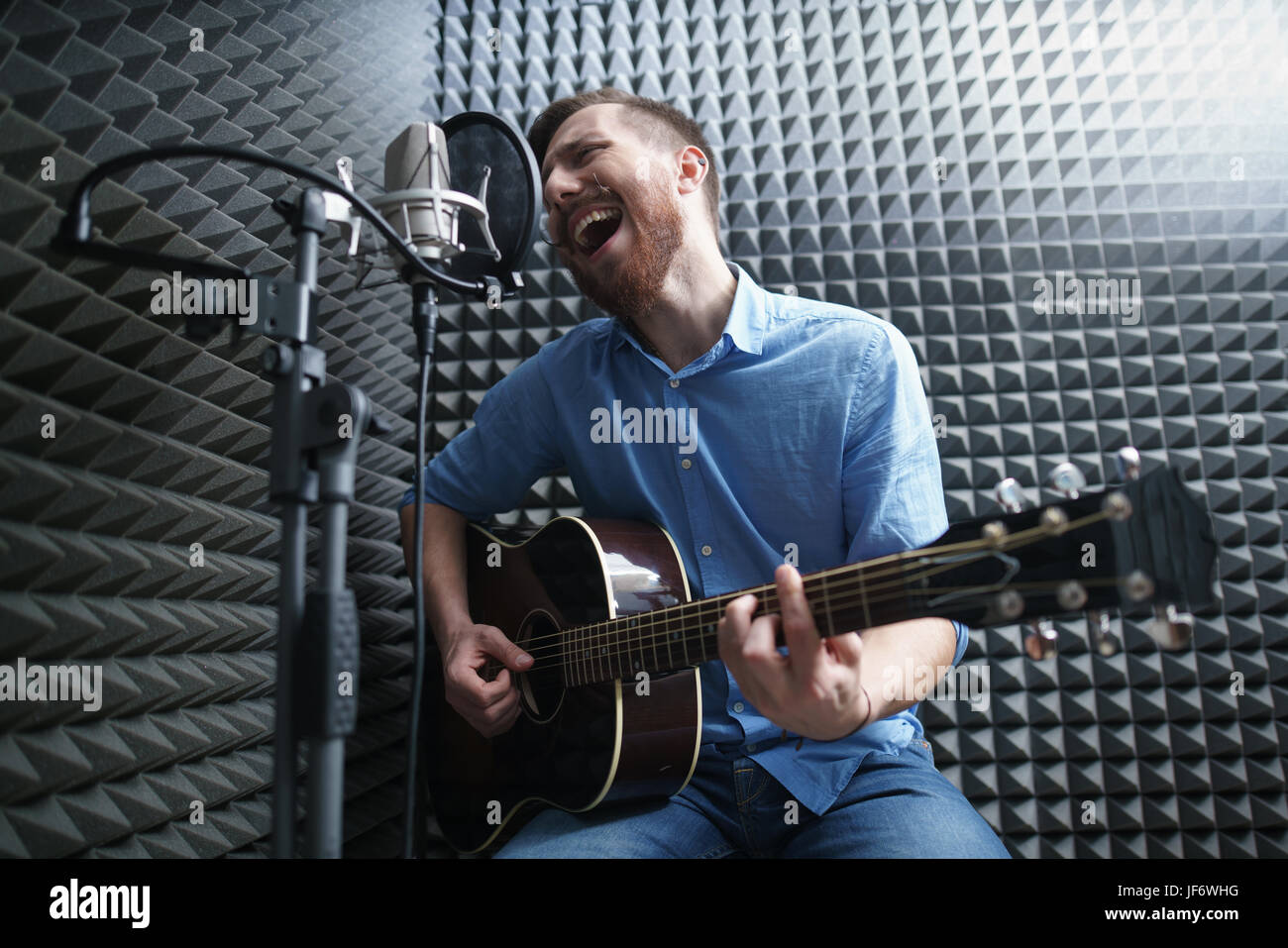 Singing man Stock Photo