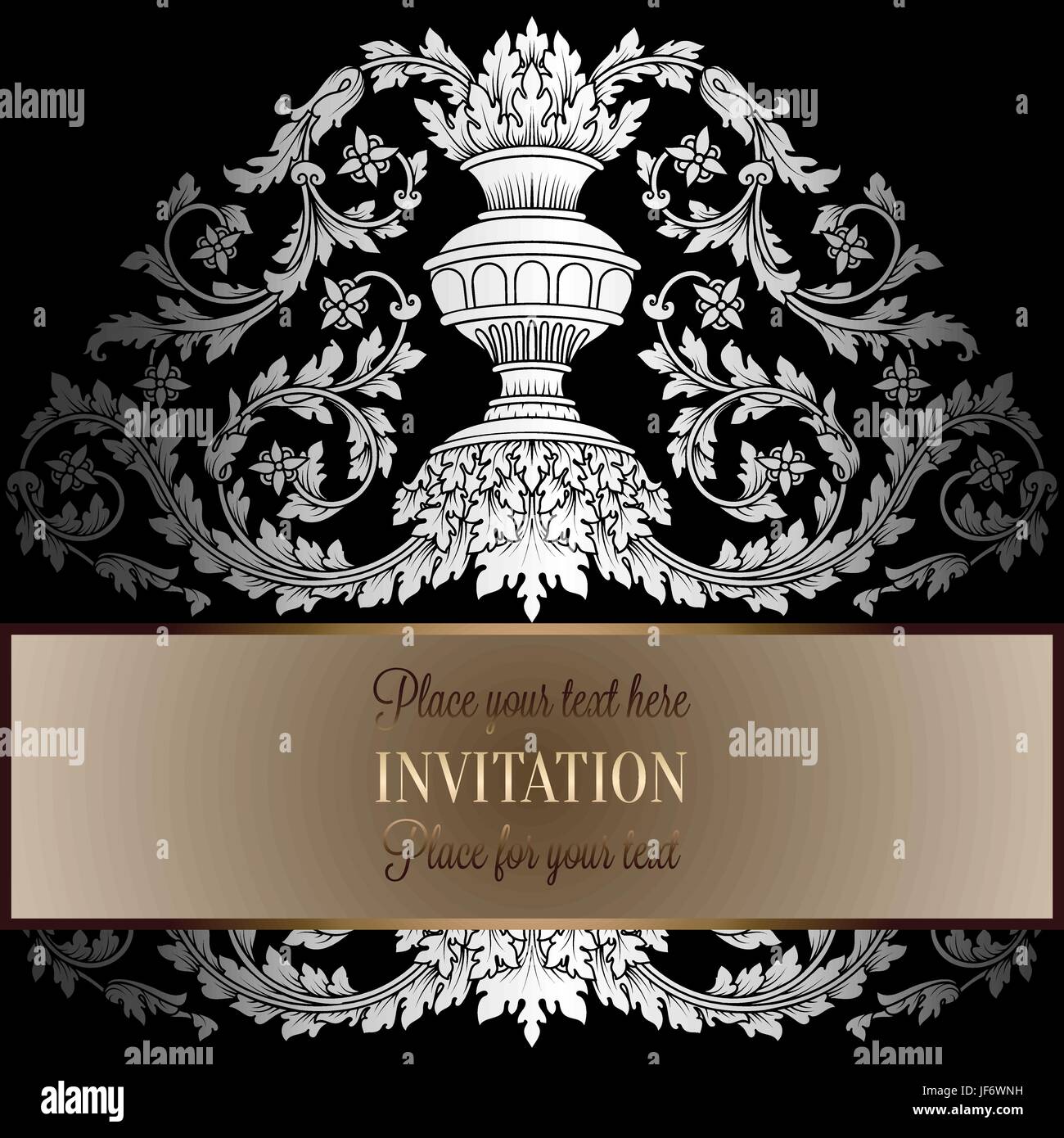 Victorian Rich Background With Antique Luxury Black And Silver