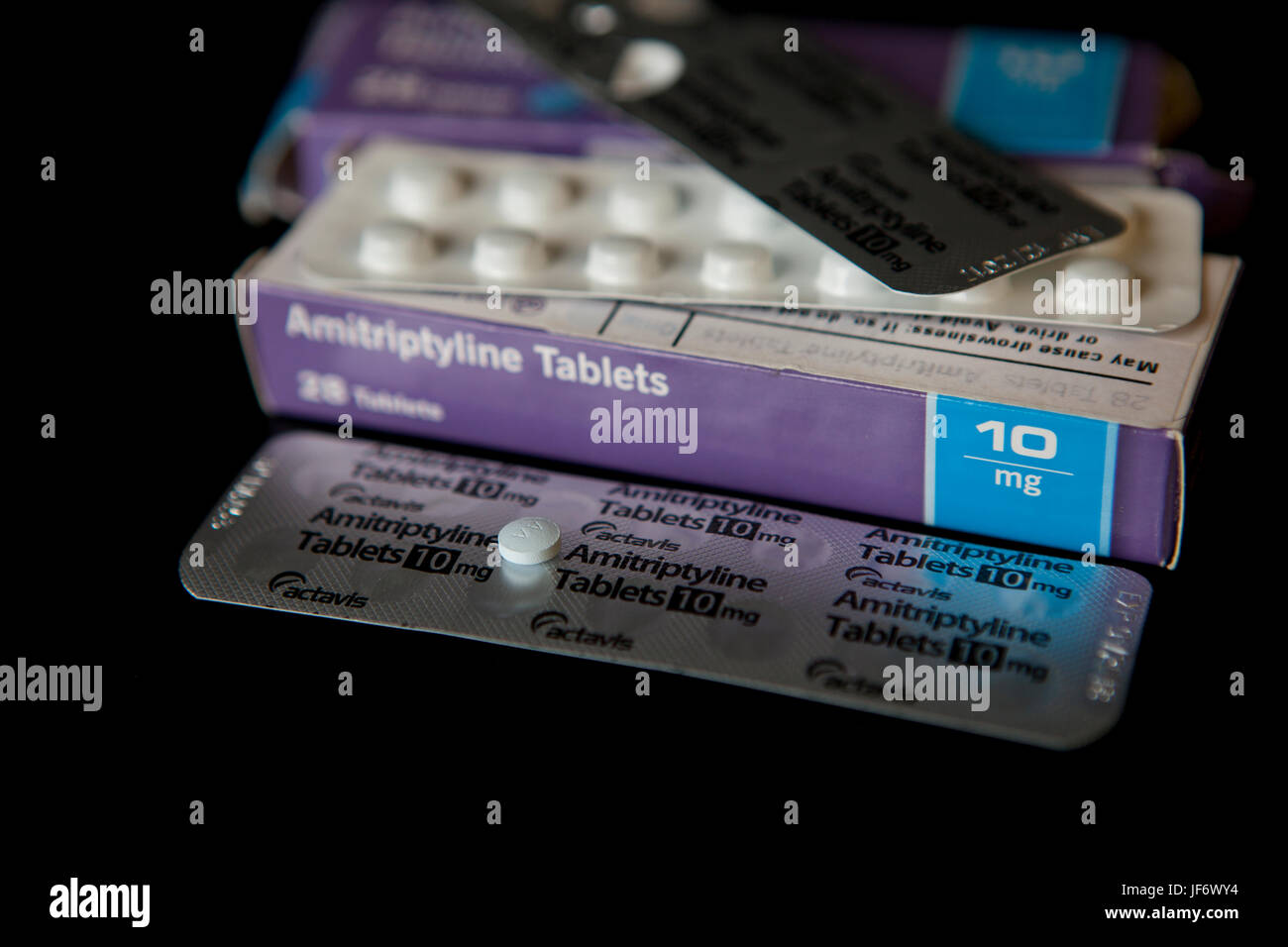 Amitriptyline is used to relieve the chronic pain of arthritis and related conditions. Stock Photo