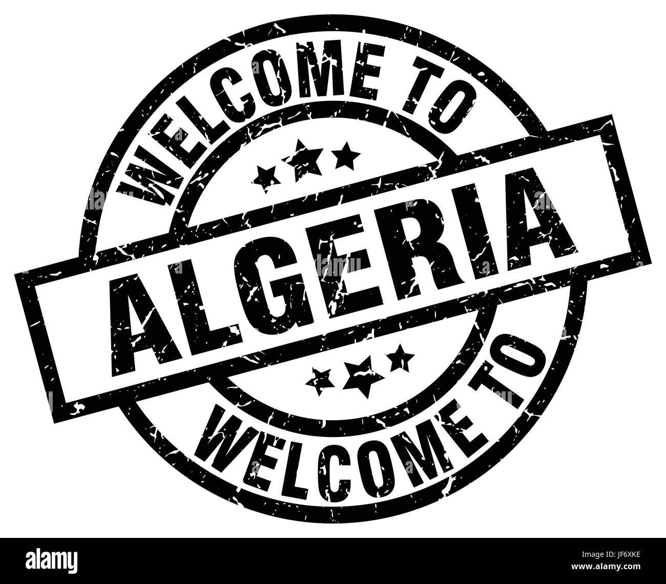 welcome to Algeria black stamp Stock Vector