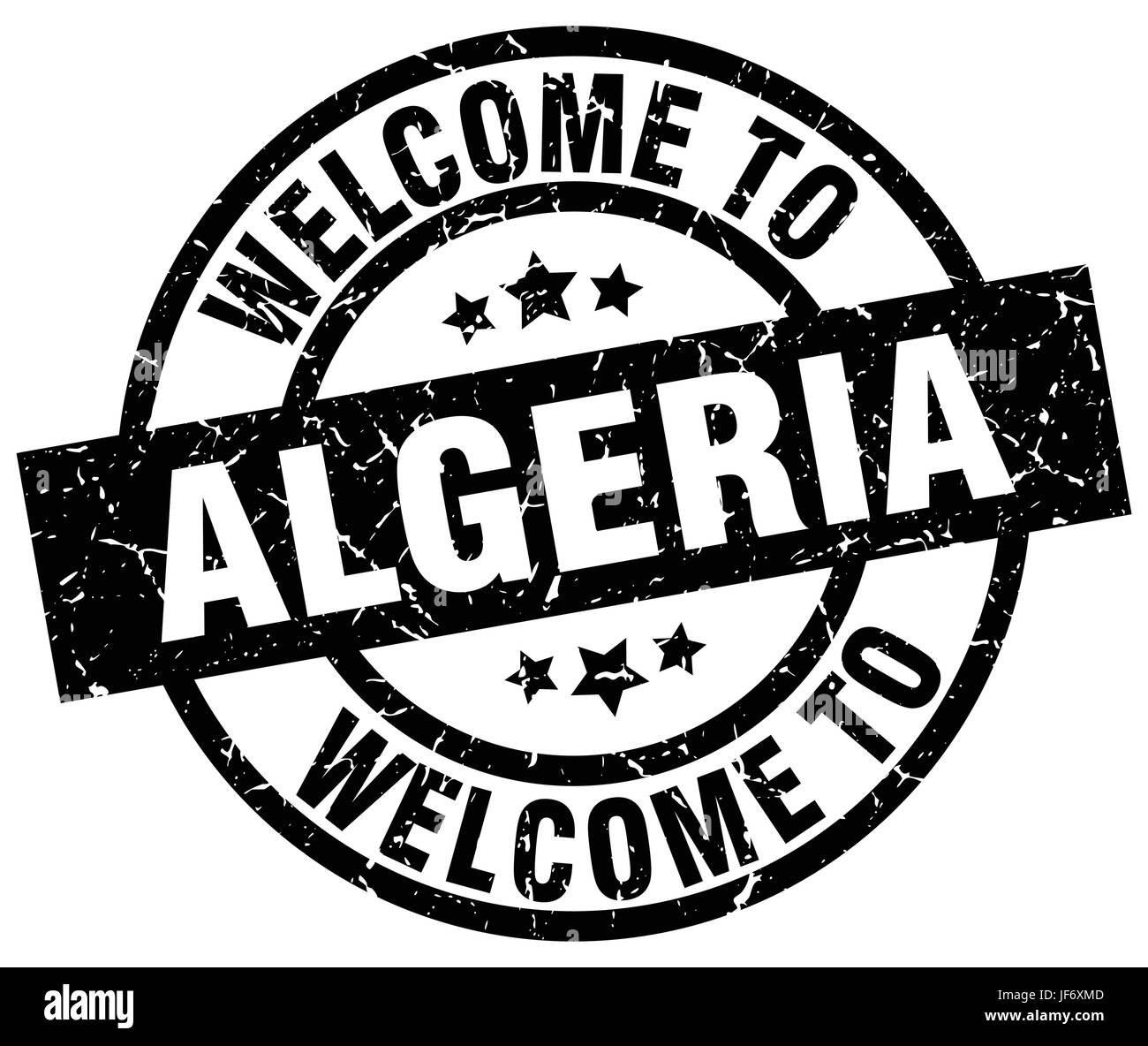 welcome to Algeria black stamp Stock Vector