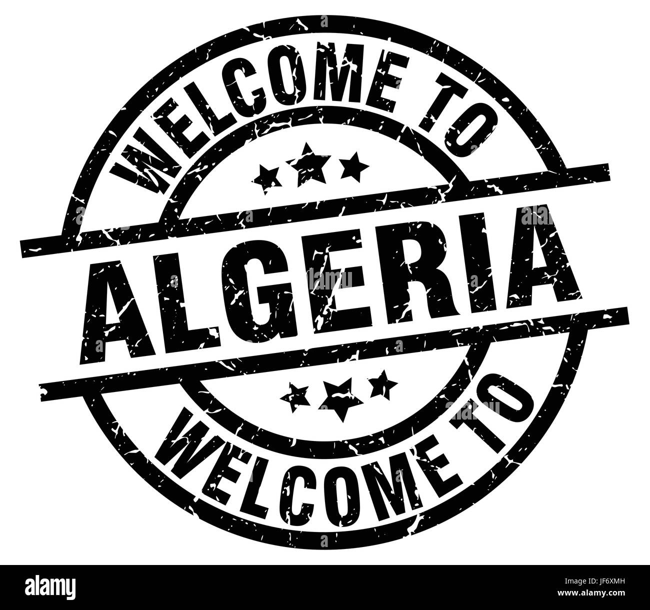 welcome to Algeria black stamp Stock Vector