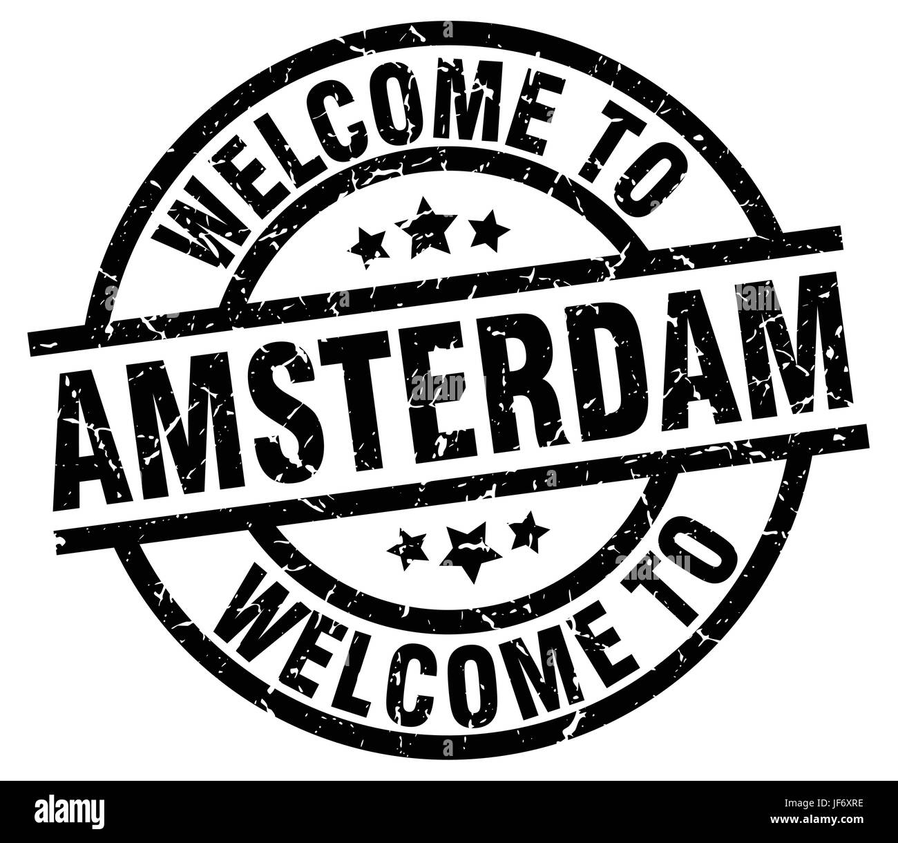 welcome to Amsterdam black stamp Stock Vector