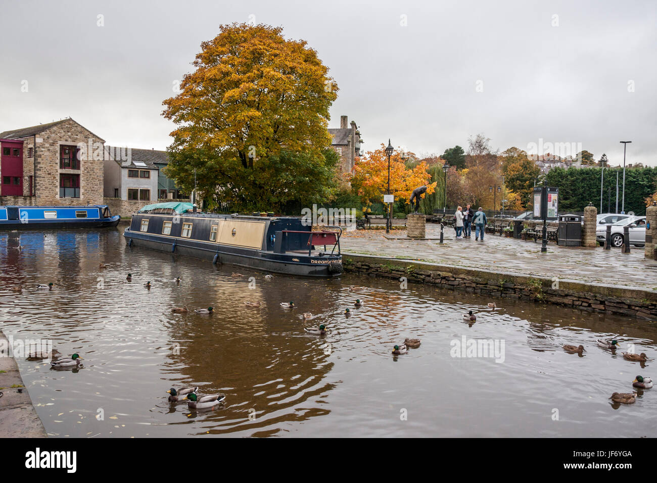 Skip England Canal Basin at Skipton,North Yorkshire,England,UK Stock Photo - Alamy