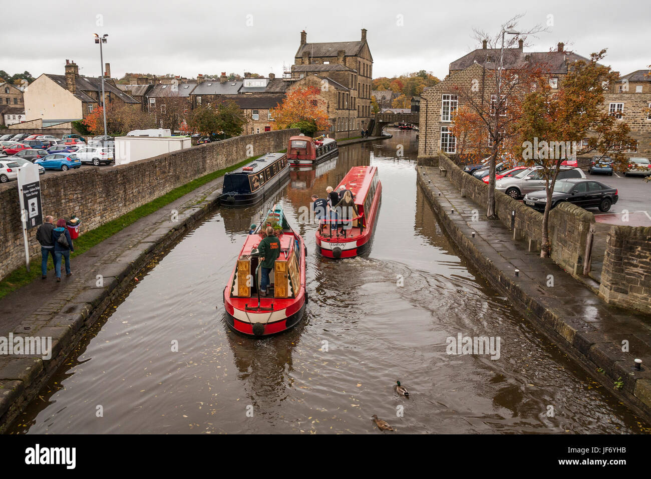 Skip England Canal Basin at Skipton,North Yorkshire,England,UK Stock Photo - Alamy