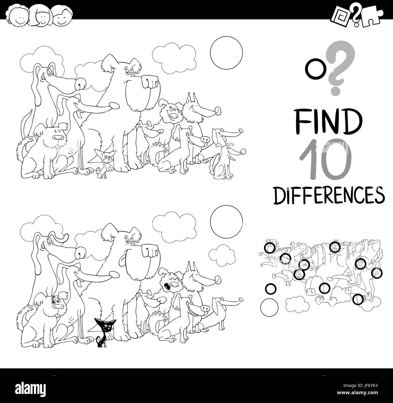 difference game coloring page Stock Photo - Alamy