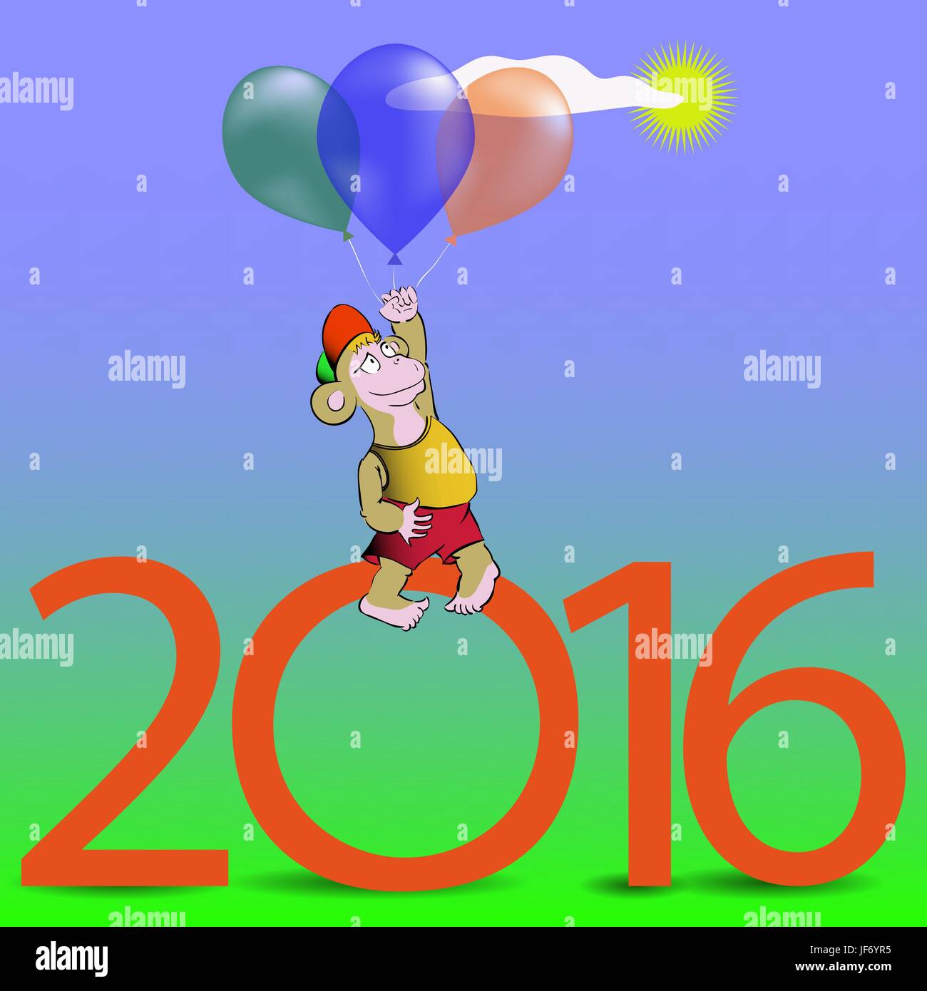 Monkey with Balloons Stock Vector Image & Art - Alamy