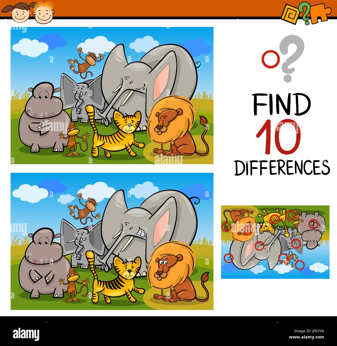finding differences game cartoon Stock Vector Image & Art - Alamy