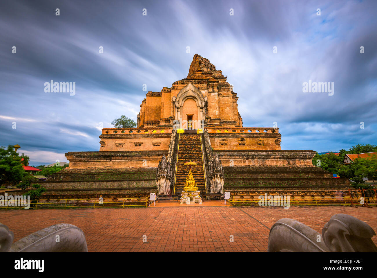 Wat Chedi Luang in Chiang Mai, Thailand. Stock Photo