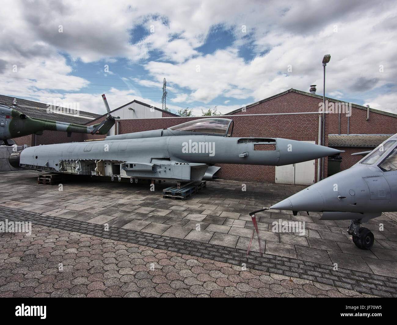 The Eurofighter airframe used for testing, displayed in Baarlo ...