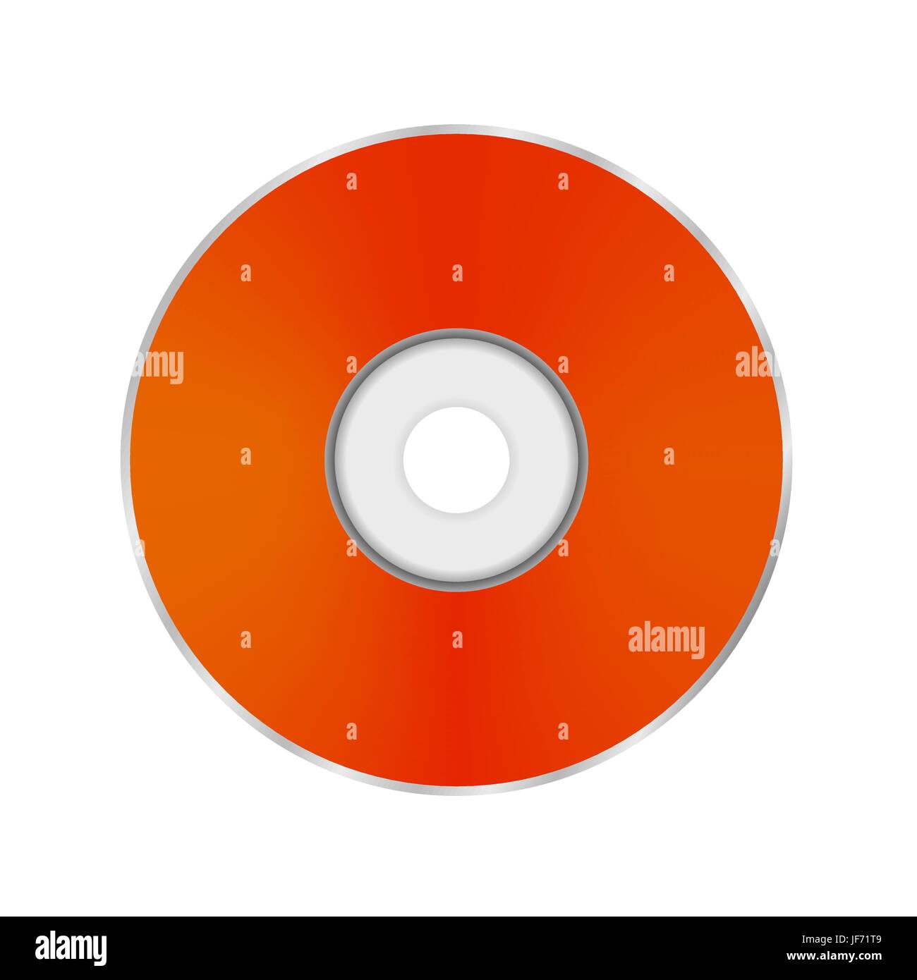 Orange Compact Disc Isolated on White Background Stock Vector