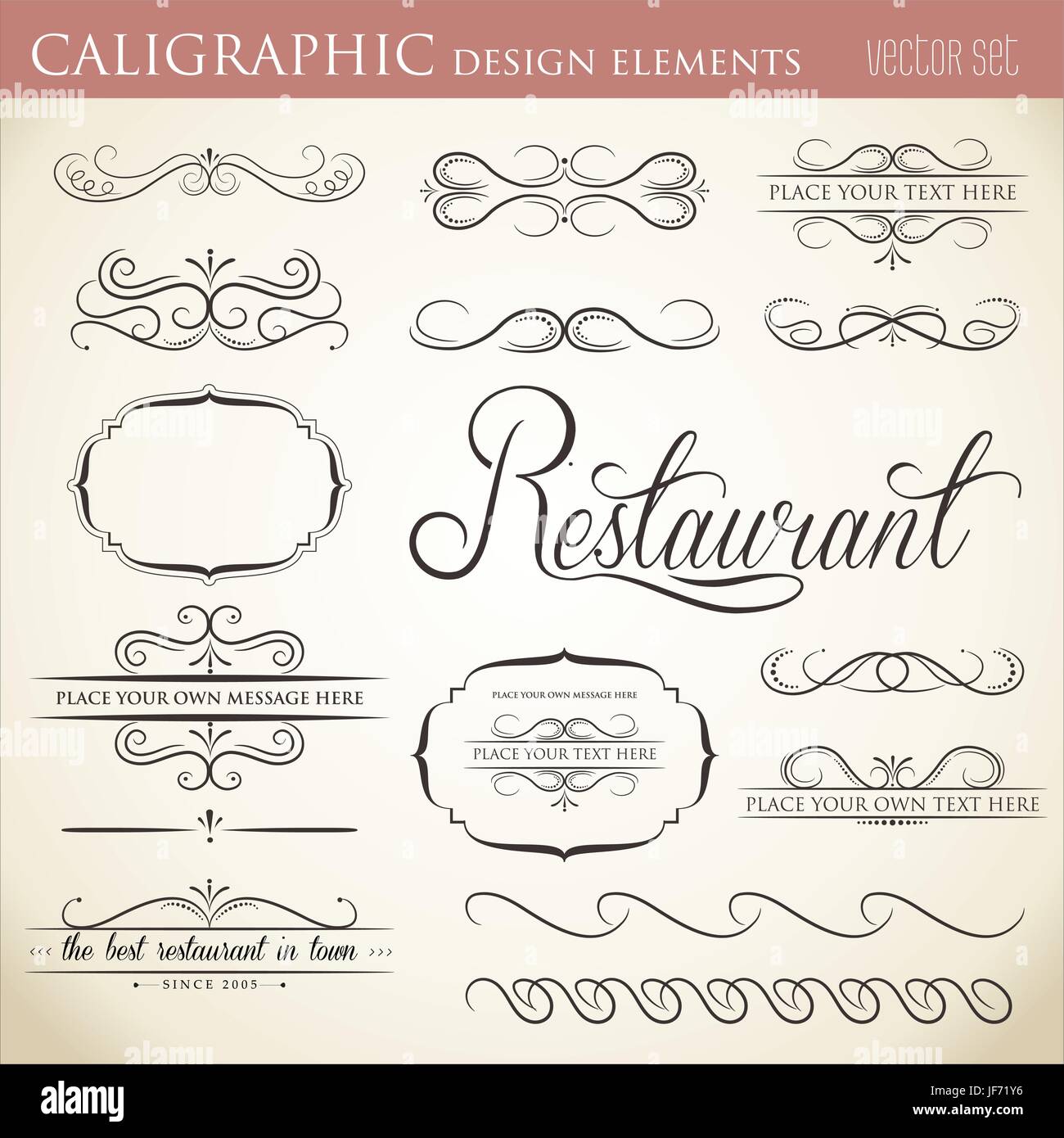 calligraphic design elements to embellish your layout Stock Vector ...