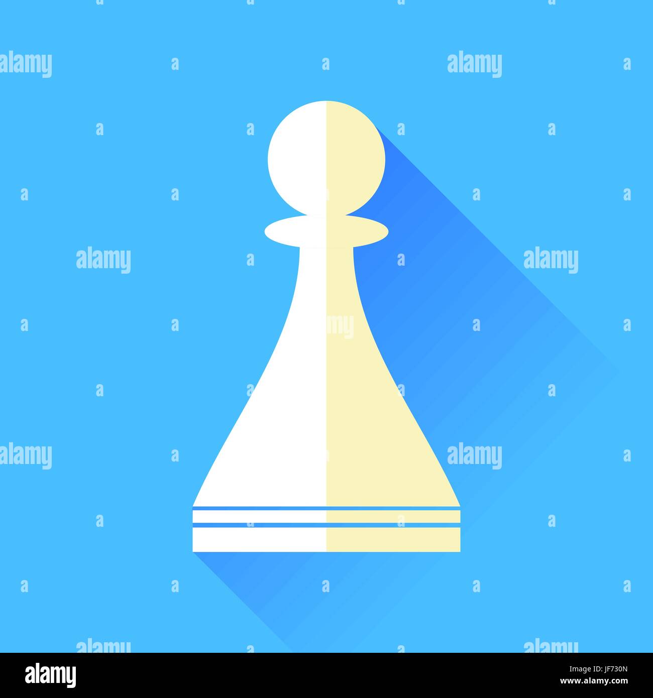 Chess Pawn Icon Isolated on Blue Background Stock Vector