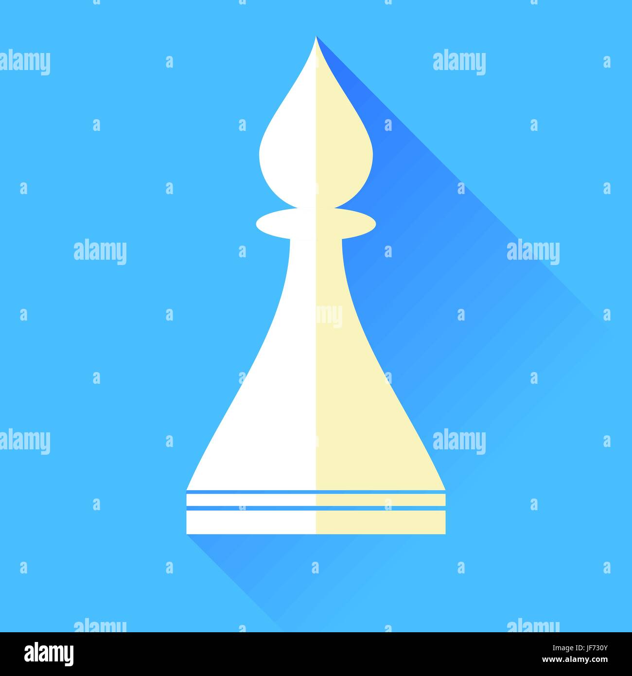 Bishop Chess Icon Isolated on Blue Background Stock Vector