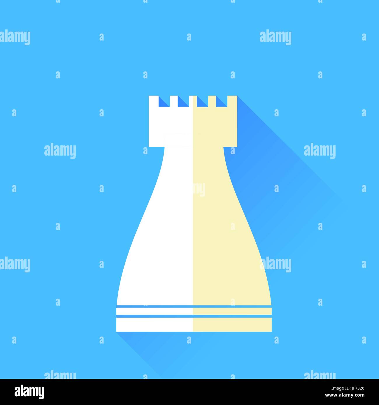 Rook Chess Icon Isolated on Blue Background Stock Vector