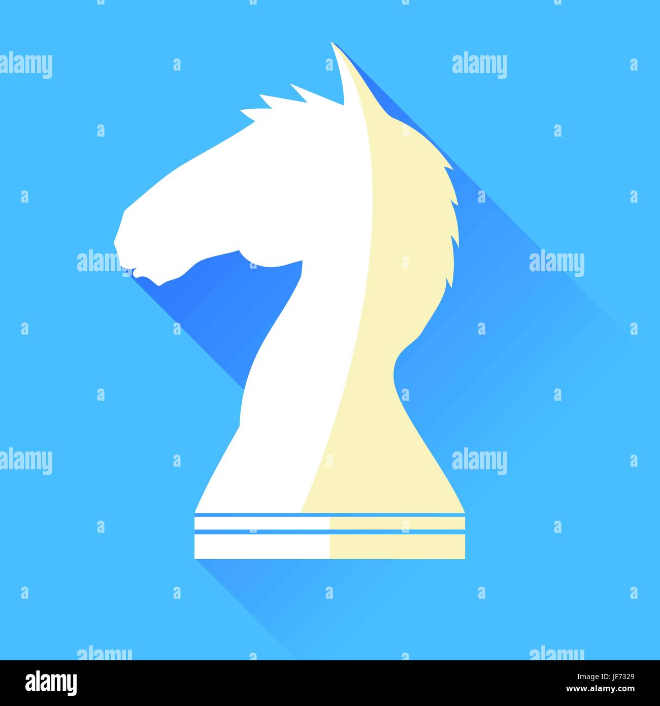 Khignt Chess Icon Isolated on Blue Background. Stock Vector