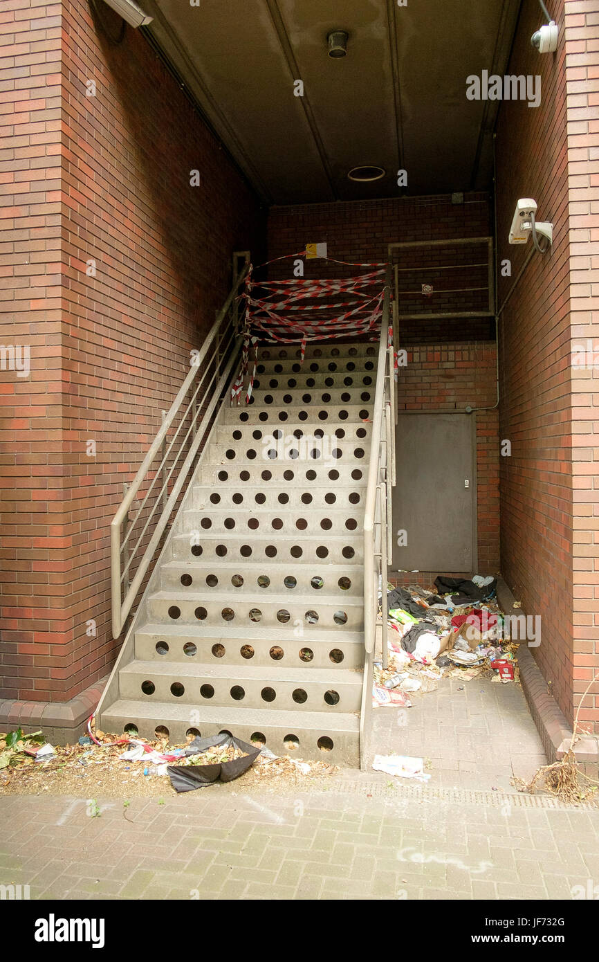 On a site due for redevelopment The Royal Mint building in London, disused for many years with the modern elements away from the listed 19th Century J Stock Photo