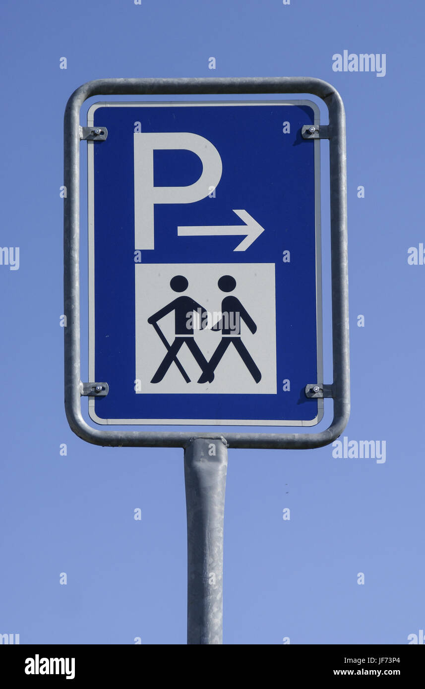 Parking space for hikers, Oehringen, Germany Stock Photo