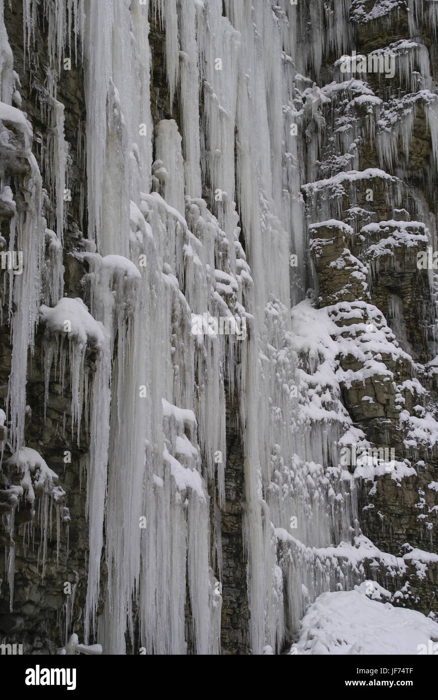 icicles in Quarry, Schwaebisch Hall, Germany Stock Photo