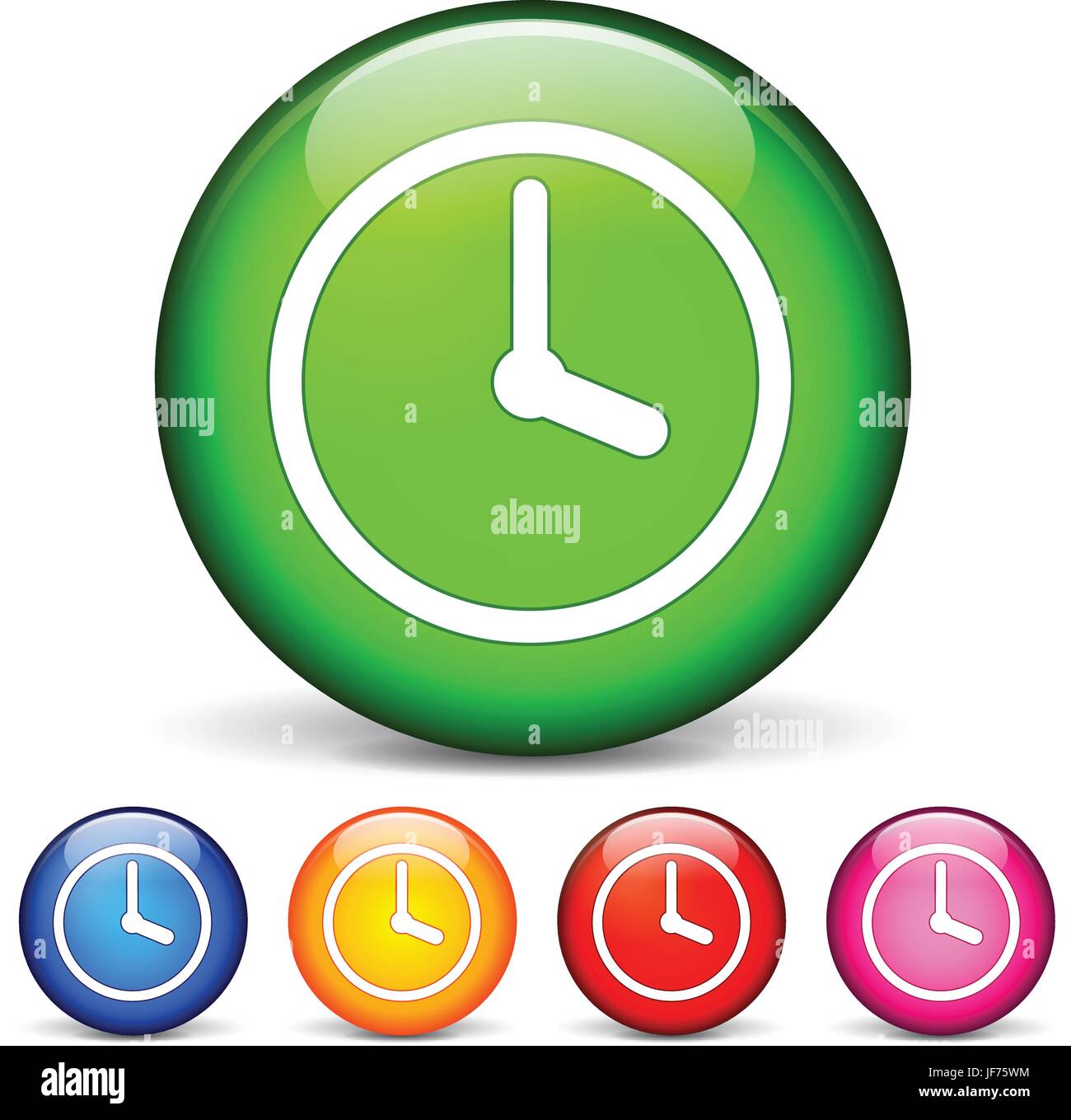 clock, date, time, time indication, button, icon, vector, www Stock Vector Image & Art