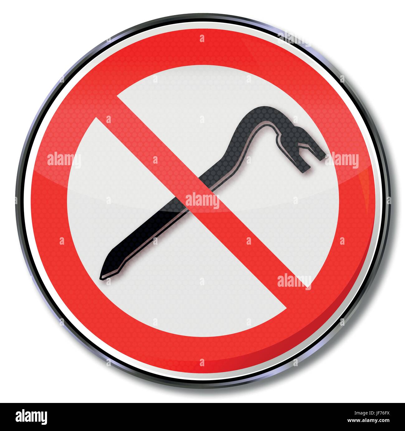 prohibition sign for crowbar Stock Vector