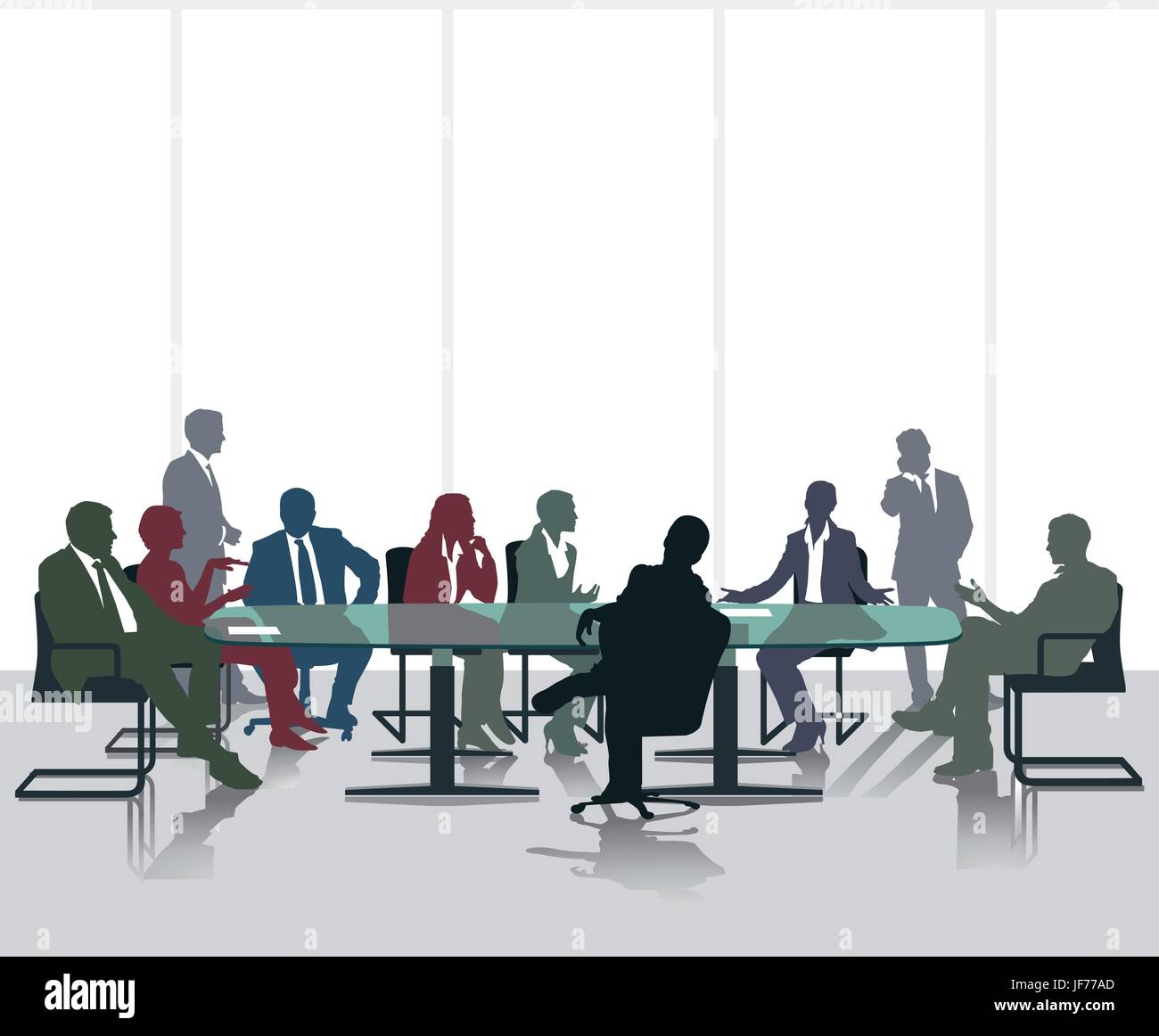 meeting and diskussio Stock Vector