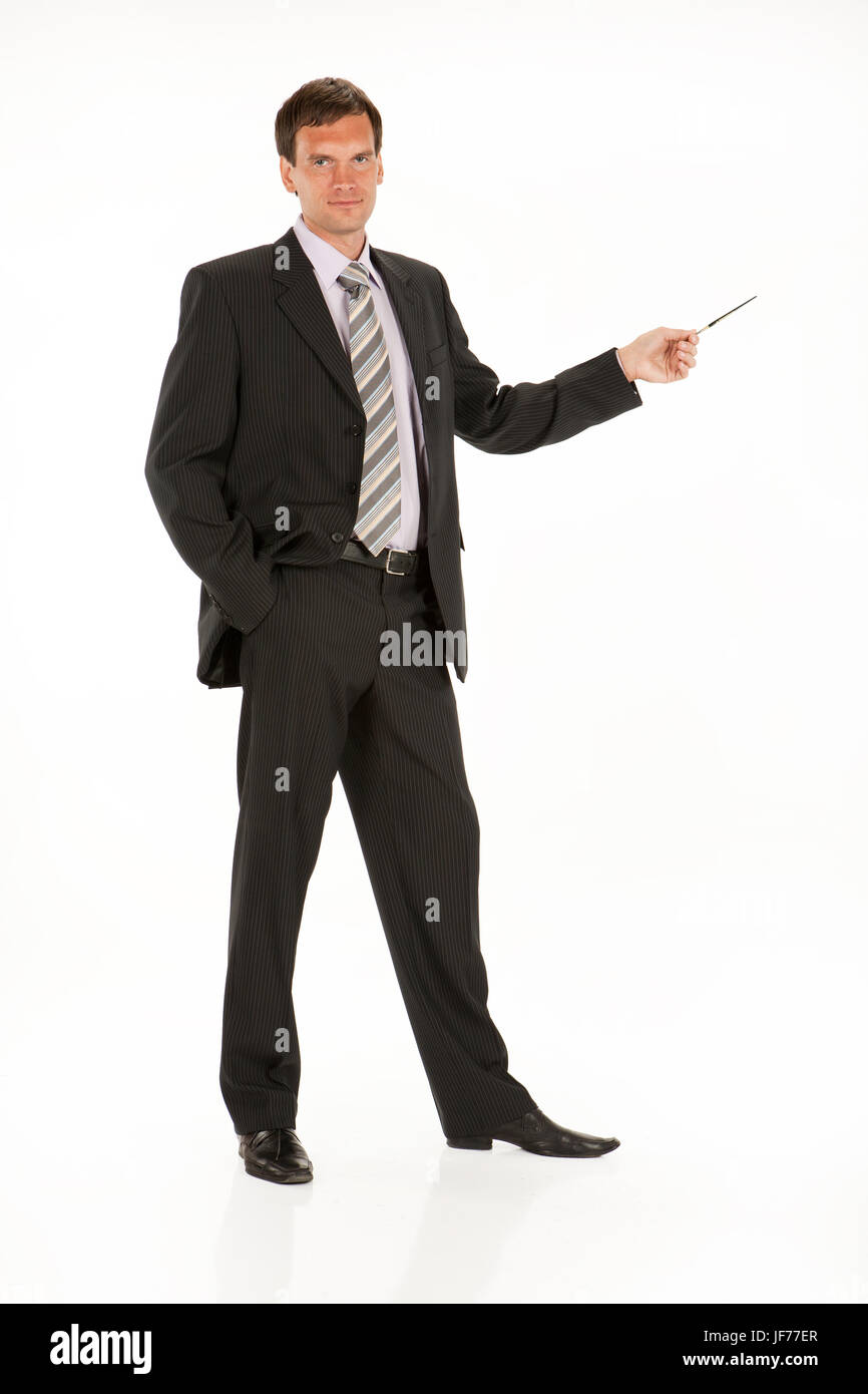 Young Businessman Holding A Pen Stock Photo - Alamy