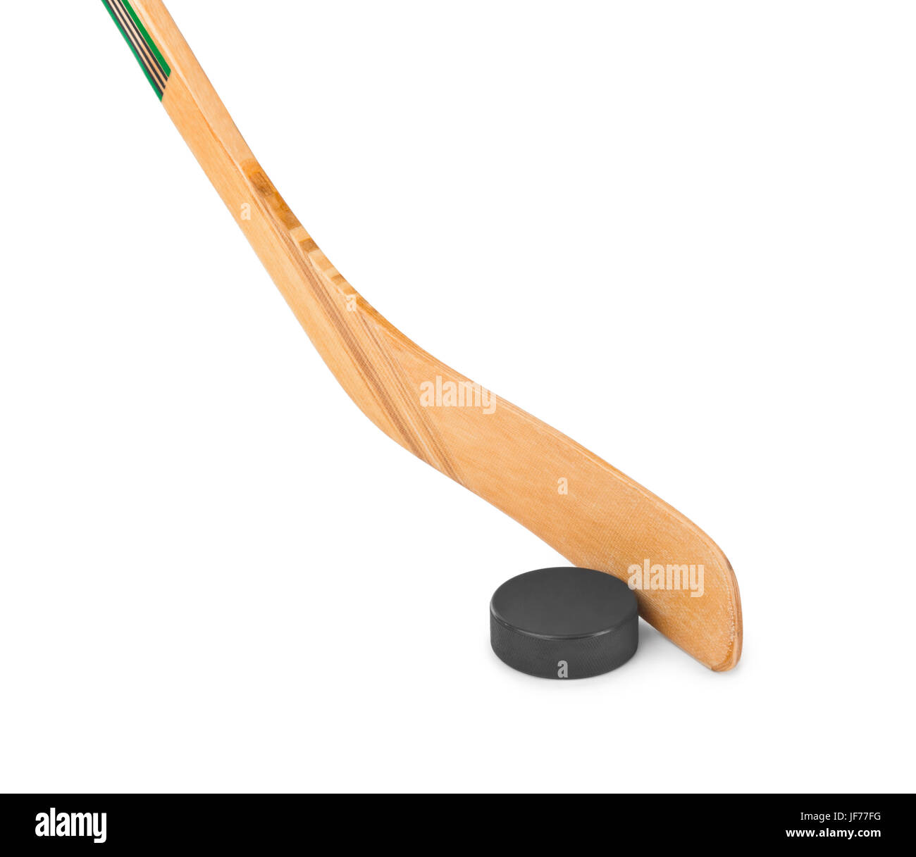 Ice hockey stick and puck Stock Photo Alamy