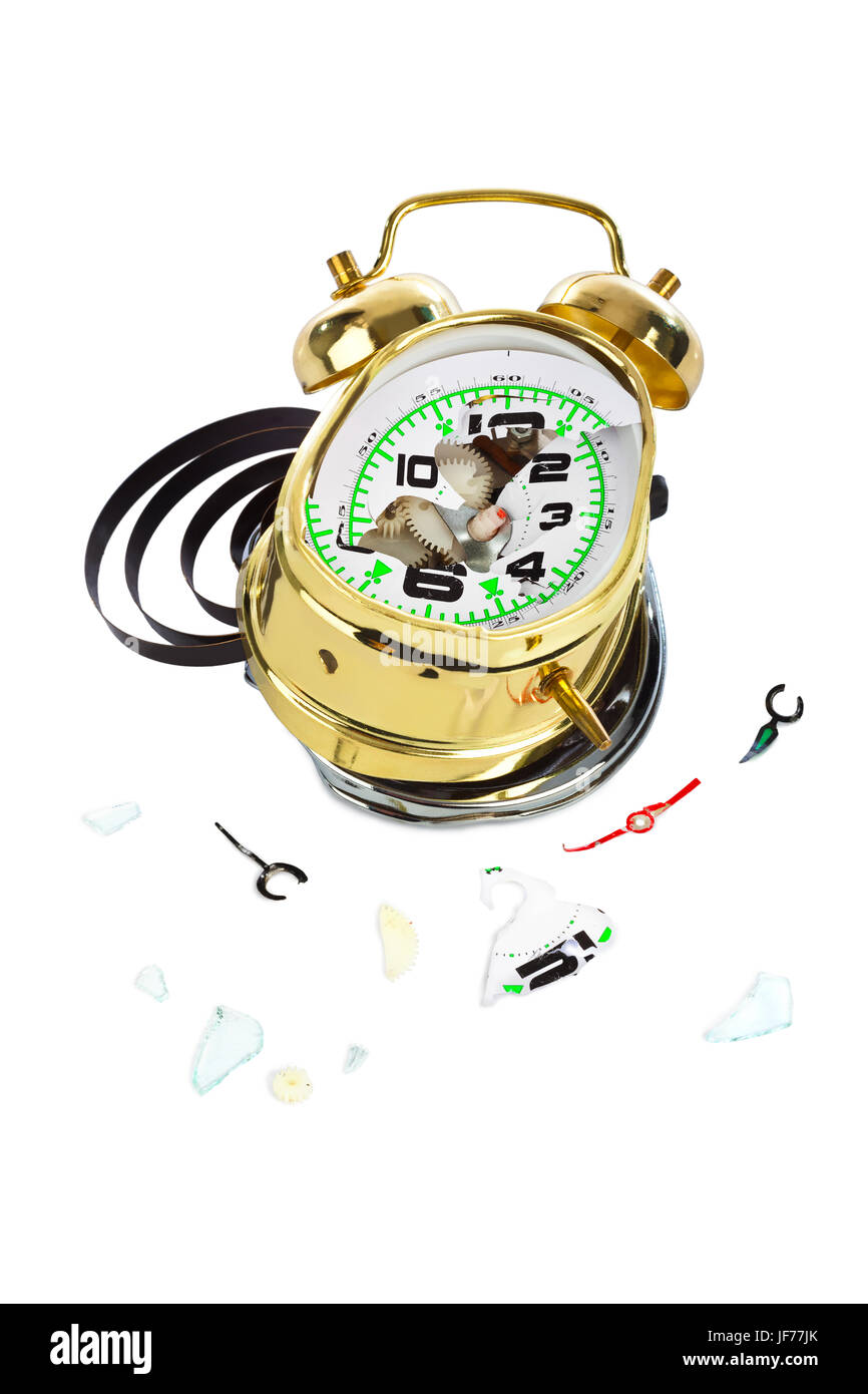 Broken alarm clock Stock Photo Alamy