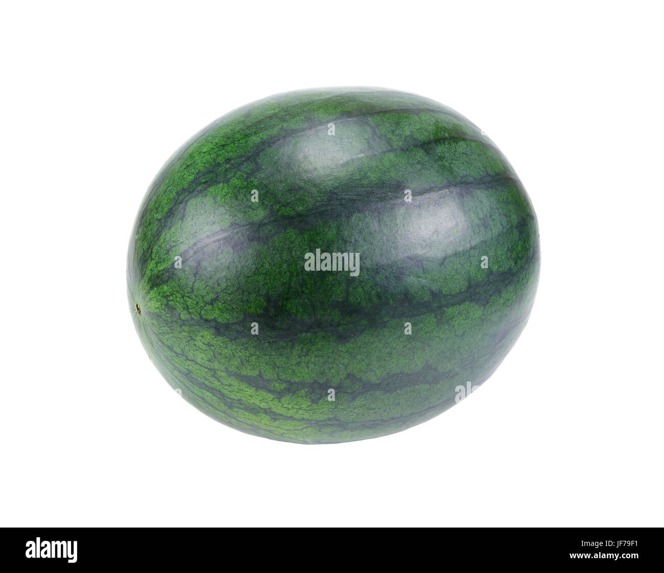 Single ripe watermelon isolated on white background Stock Photo - Alamy