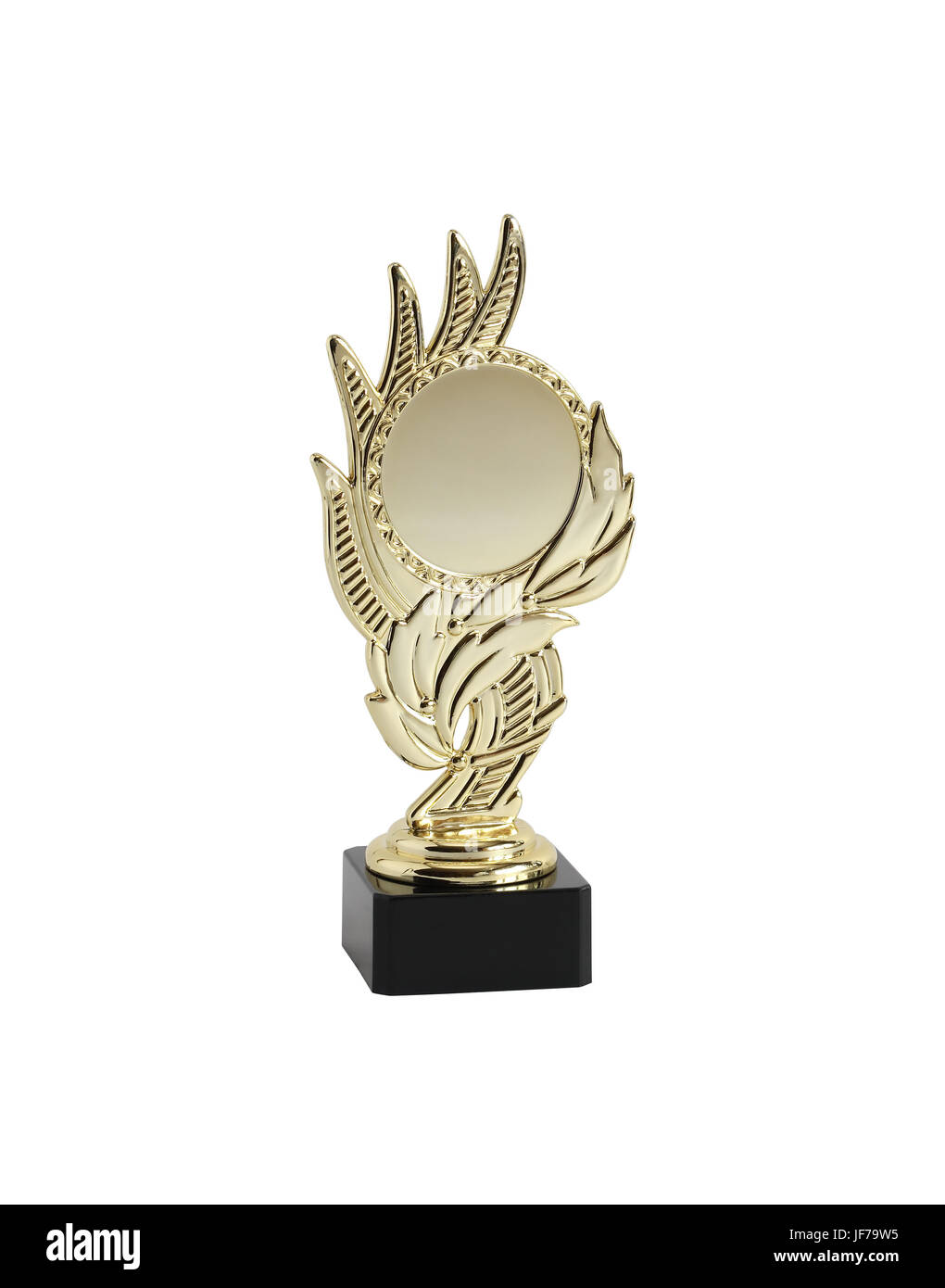 Gold trophy isolated on white background with clipping path Stock Photo