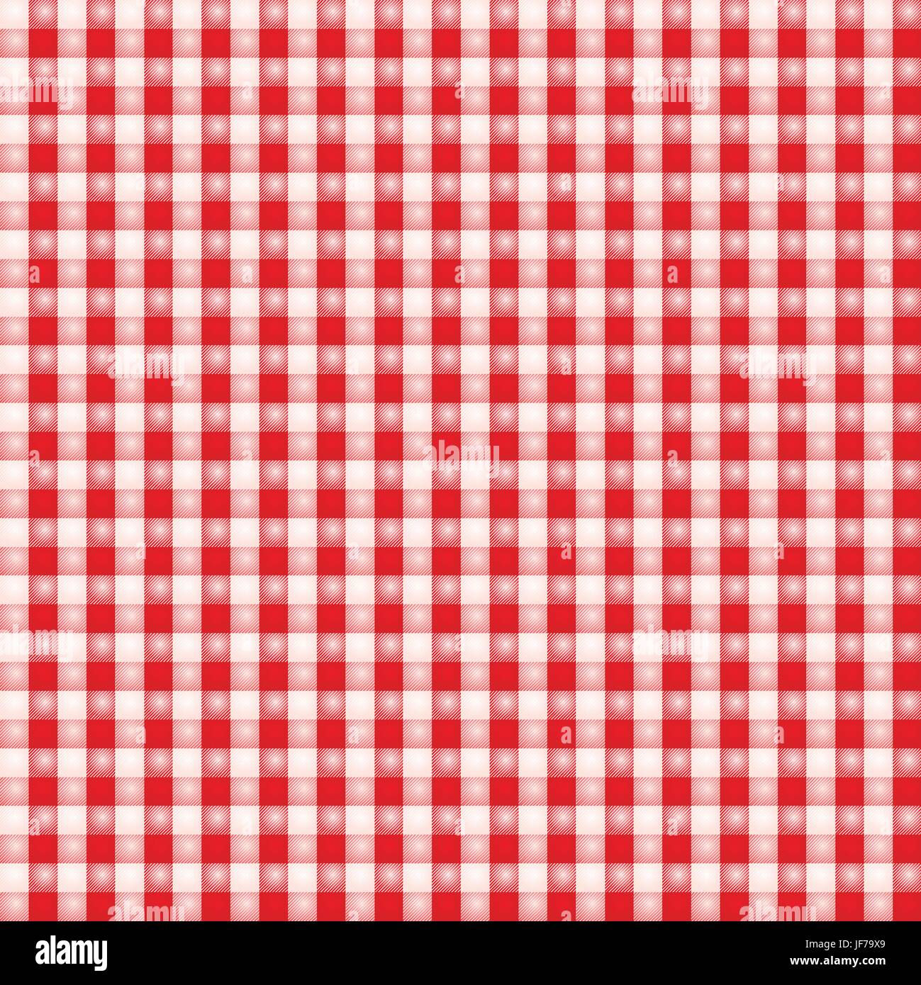 small red and white patterned fabric with checks Stock Vector