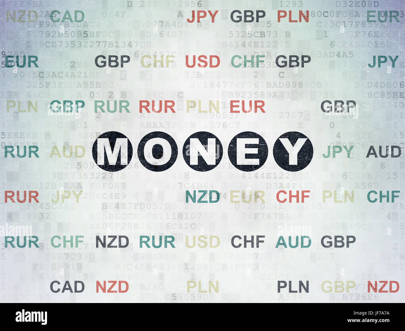 Banking concept: Money on Digital Data Paper background Stock Photo - Alamy