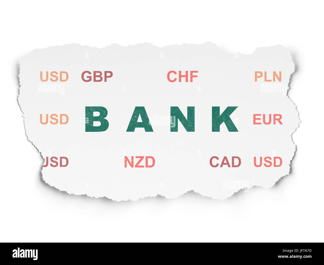 Currency concept Bank on Torn Paper background Stock Photo Alamy