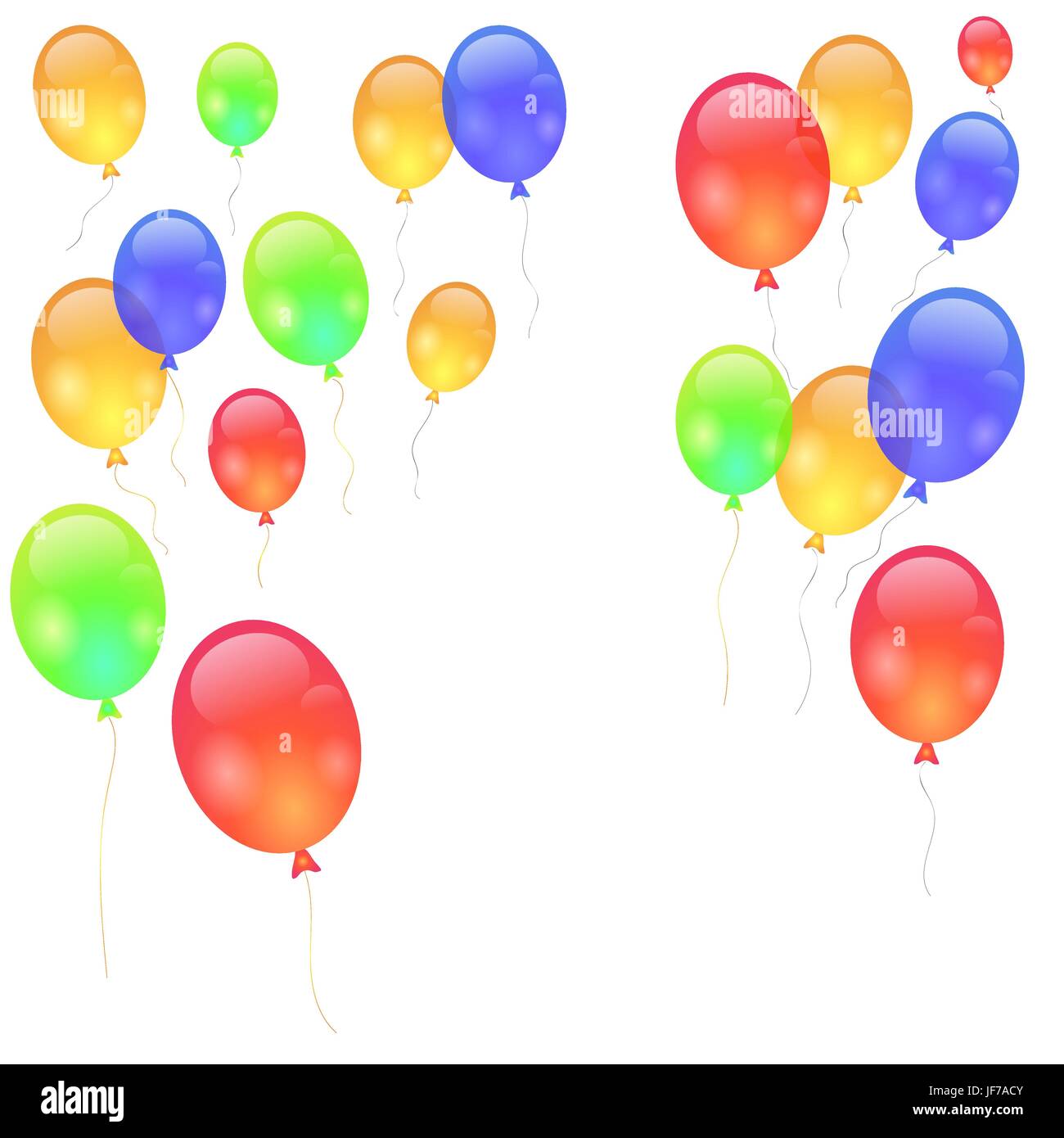 Set of Colorful Balloons Isolated on White Background Stock Vector ...