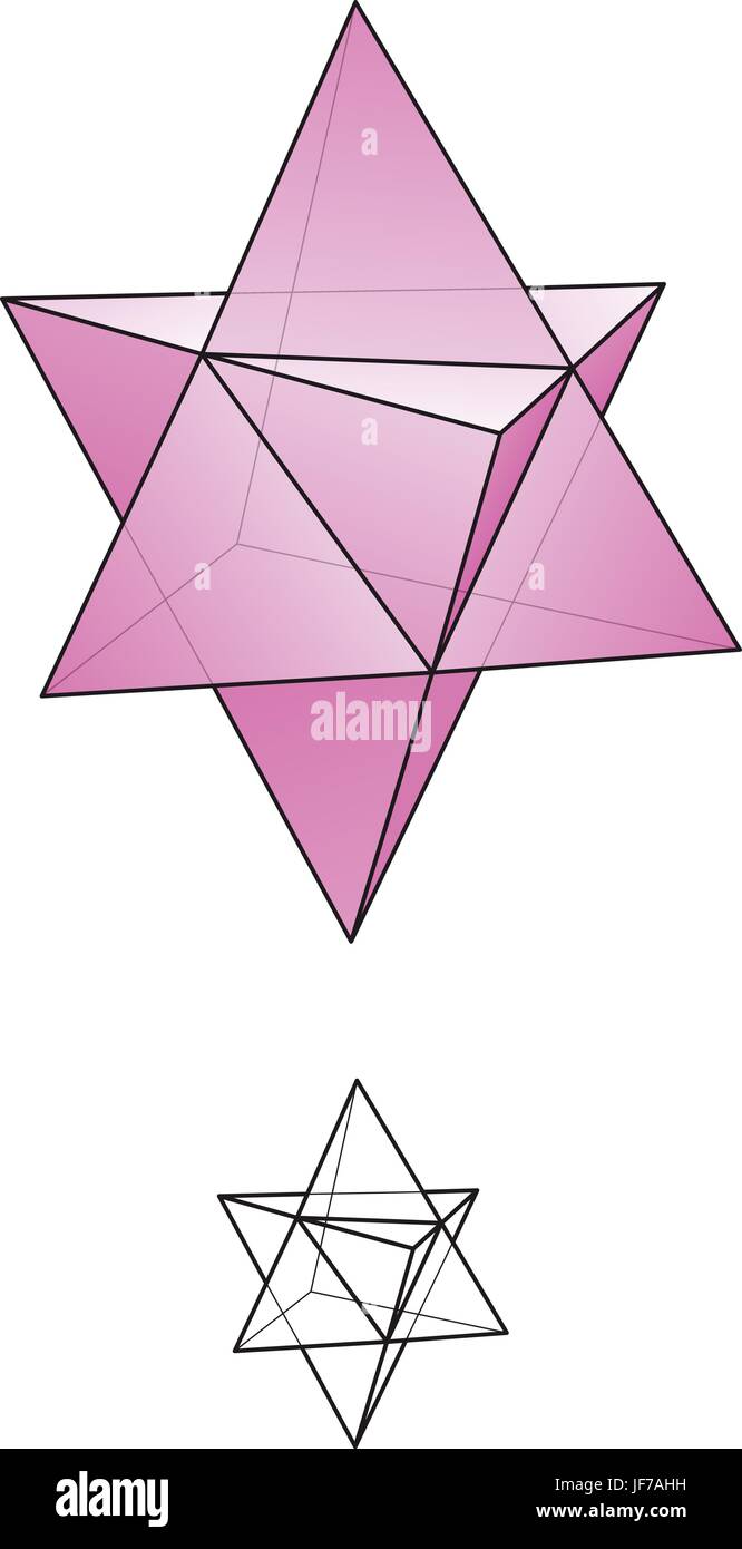 tetrahedron, polyhedron, star, symmetry, pyramid, illustration, harmony, Stock Vector
