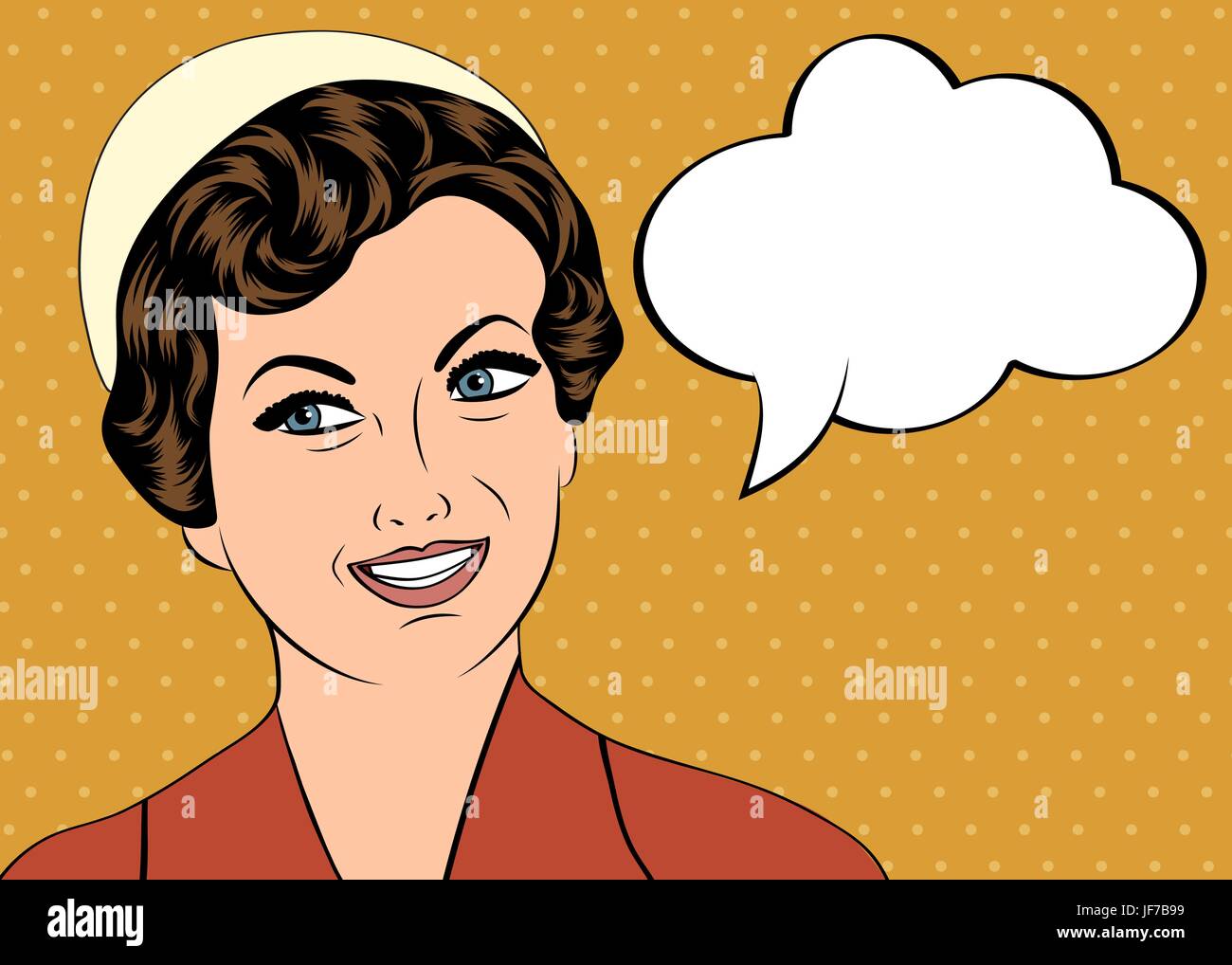 Pop art retro woman in comics style talking Vector Image