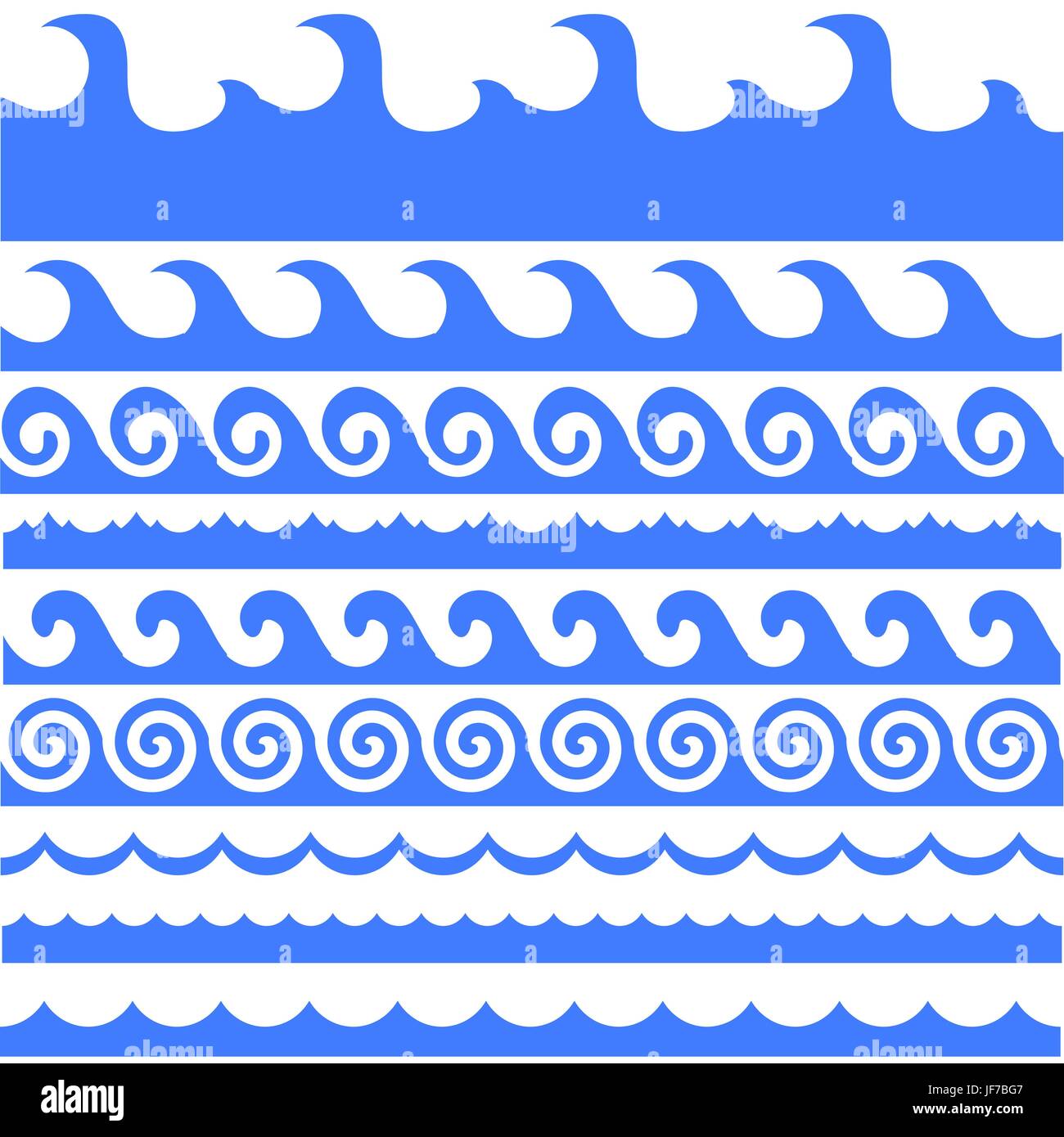 Sea Waves Set Isolated on White Background Stock Vector Image & Art - Alamy