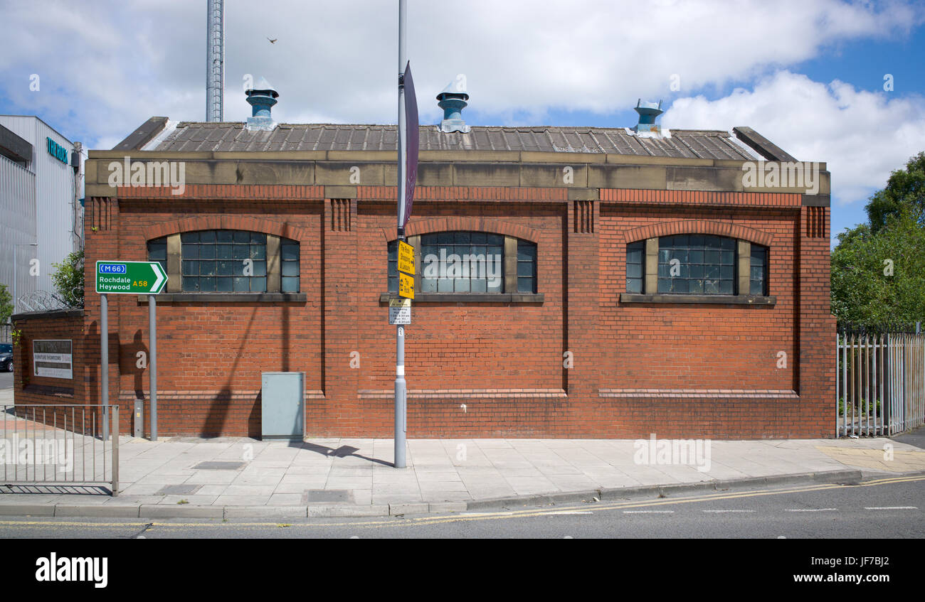 Electrical substation building on corner of Derby Way and Rochdale Road