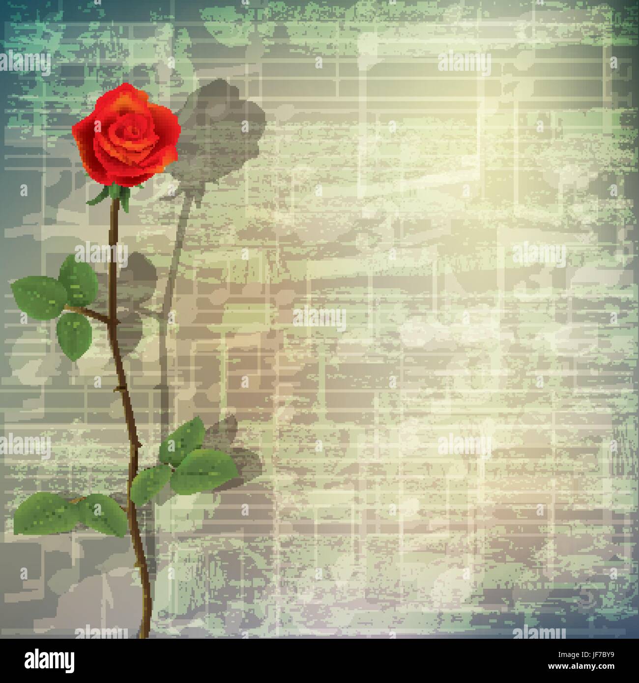 abstract grunge music background with red rose Stock Vector Image & Art ...