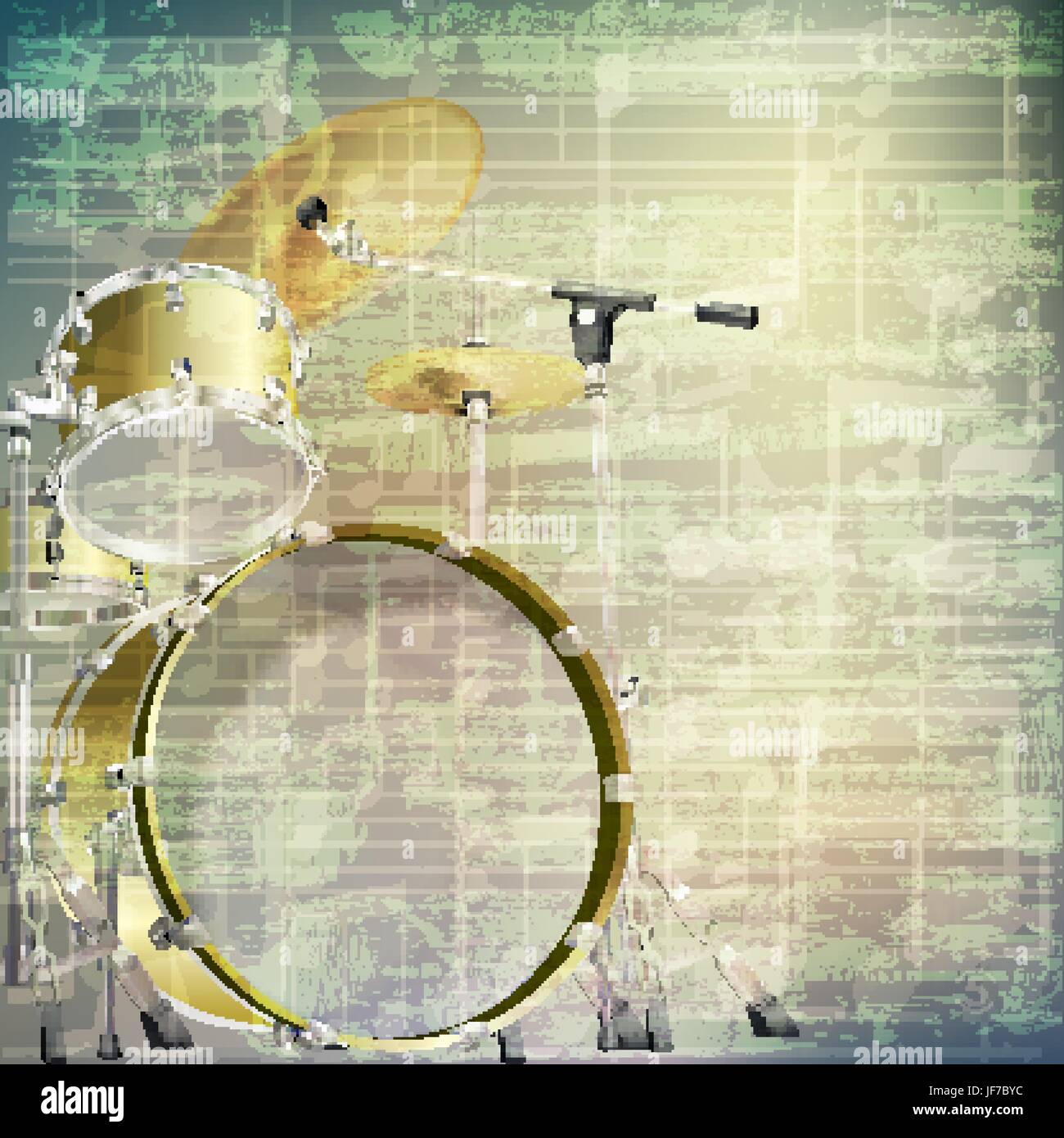 abstract grunge music background with drum kit Stock Vector Image & Art ...