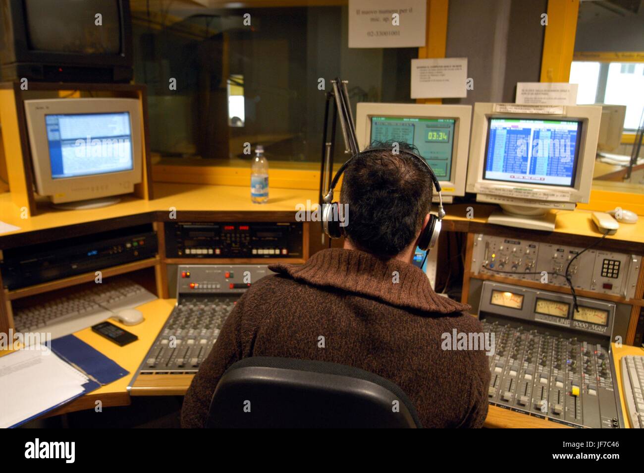 The broadcast studios of Radio Popolare, an independent radio station based  in Milan, Italy Stock Photo - Alamy