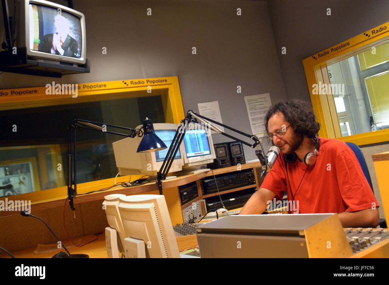 The broadcast studios of Radio Popolare, an independent radio station based  in Milan, Italy Stock Photo - Alamy