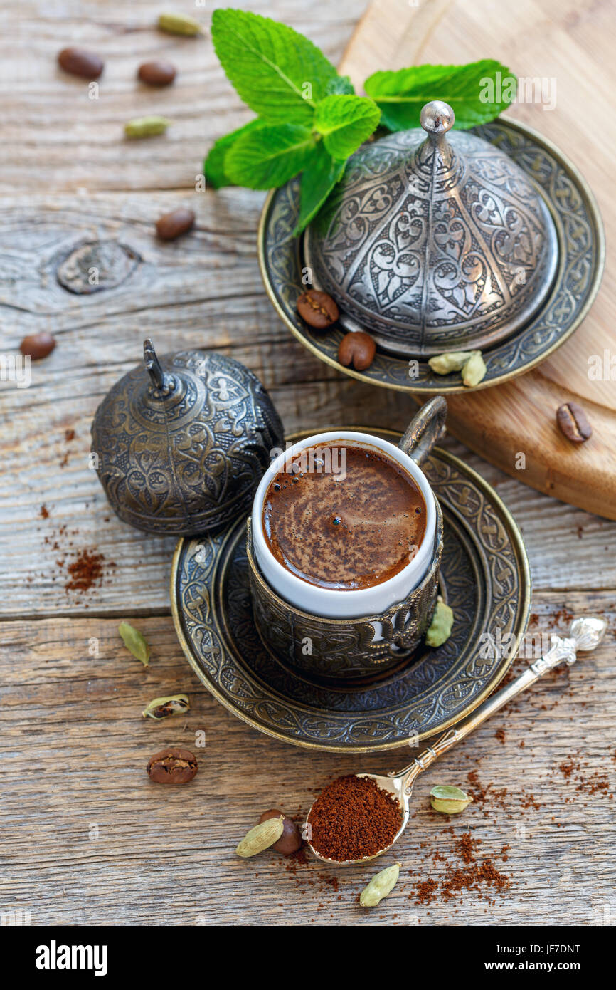 Aromatic Turkish coffee. Stock Photo