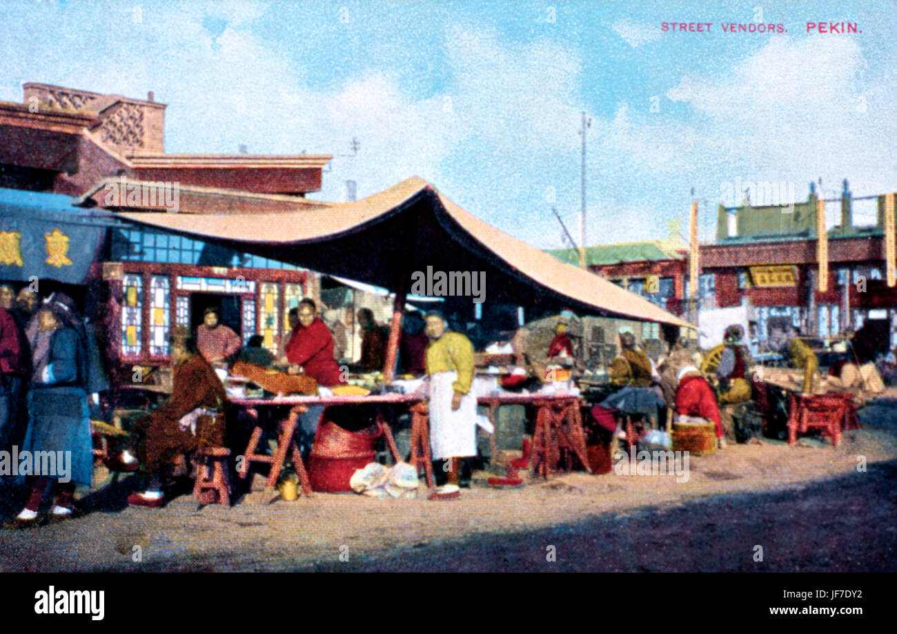 PEKING - Street Vendors - late19C/Early 20C Stock Photo