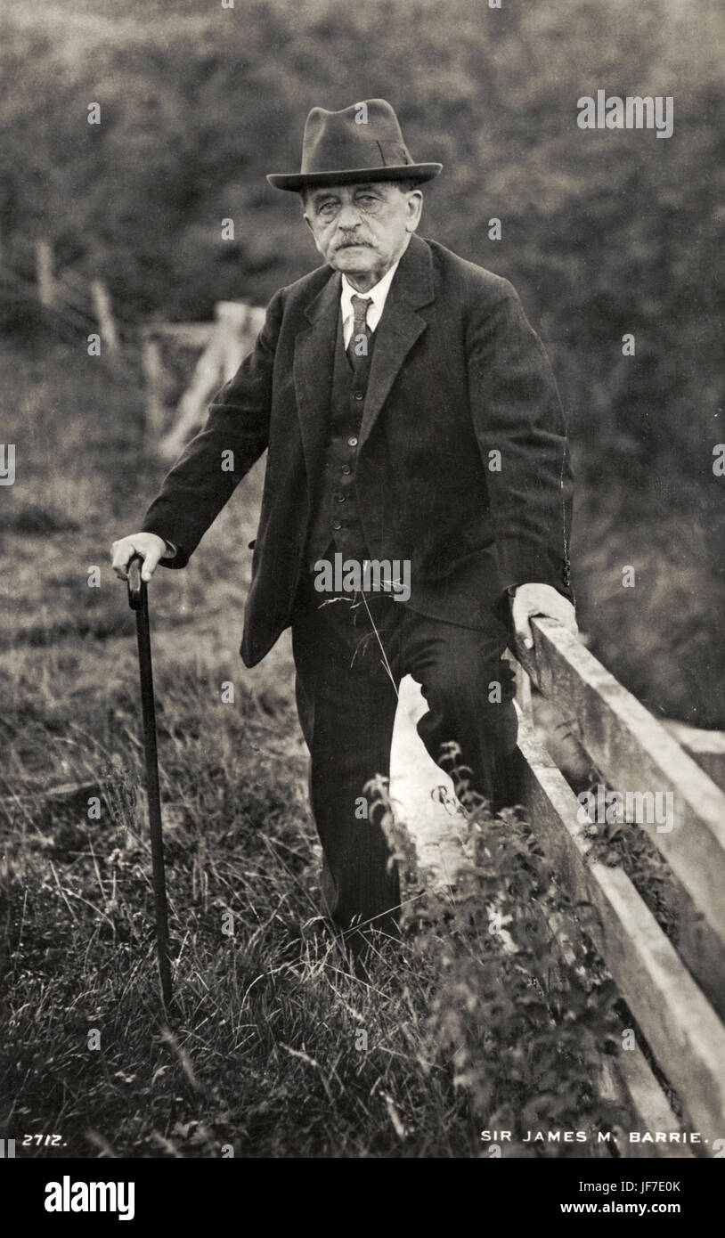 Sir James M Barrie portrait outdoors. English playwright 18601937