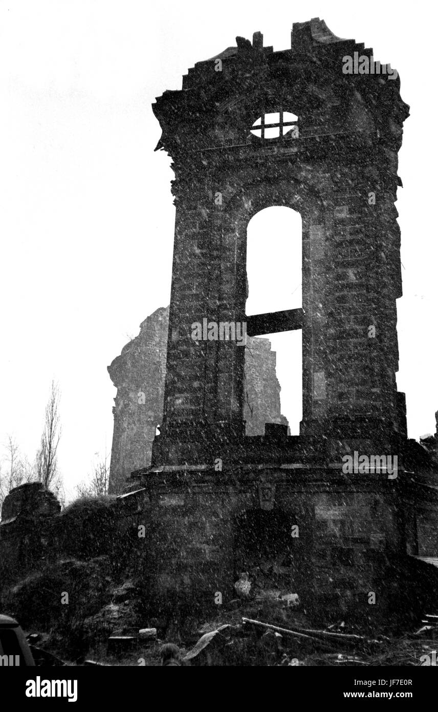 Dresden - Church ruins, from World War II bombing Stock Photo