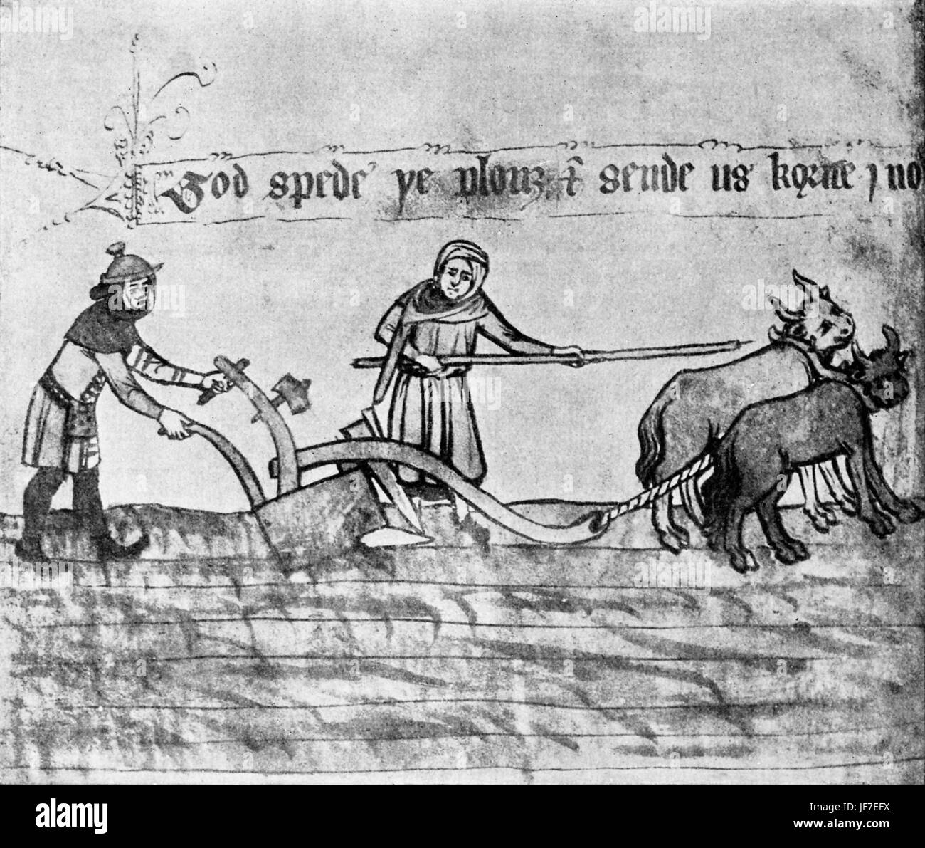 Medieval drawing plough Black and White Stock Photos & Images Alamy