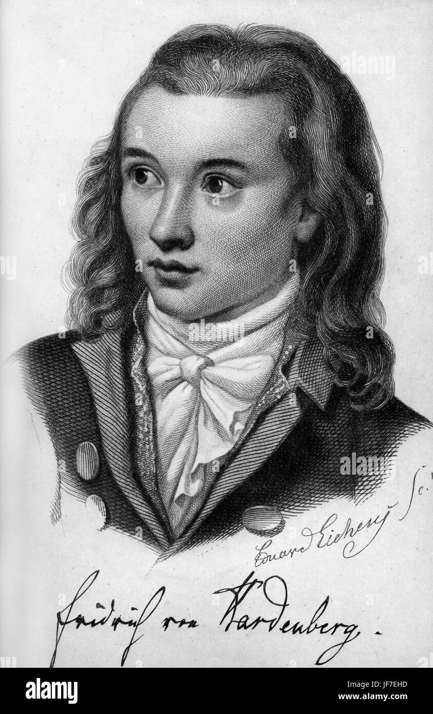 Novalis pseudonym of Georg Philipp Friedrich Freiherr von Hardenberg.German author and philosopher of early German Romanticism.  2 May, 1772 -  25 March  1801. Stock Photo